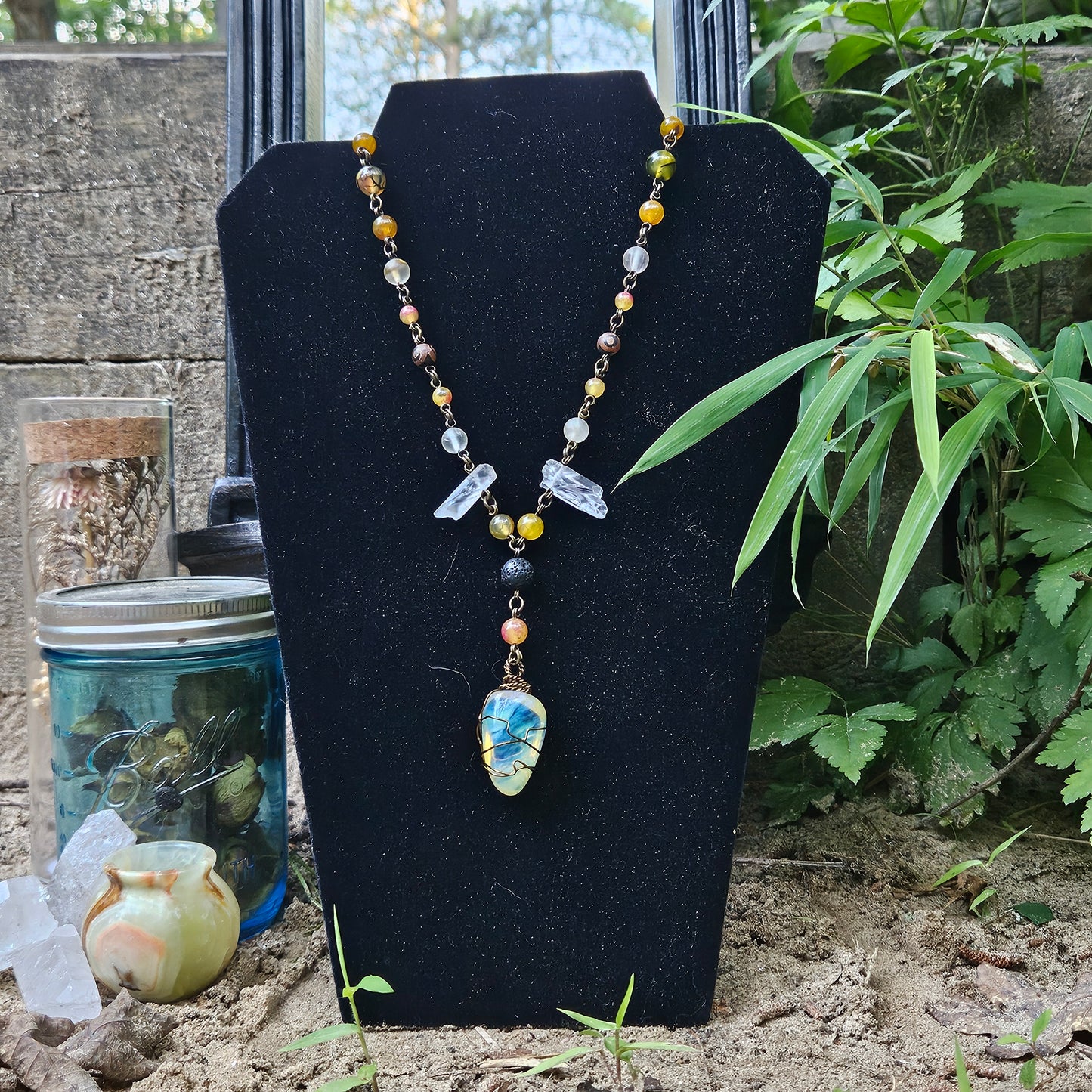 Yellow Obsidian Statement Necklace