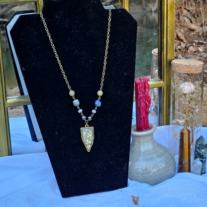 Gold Flake Pendant Necklaces