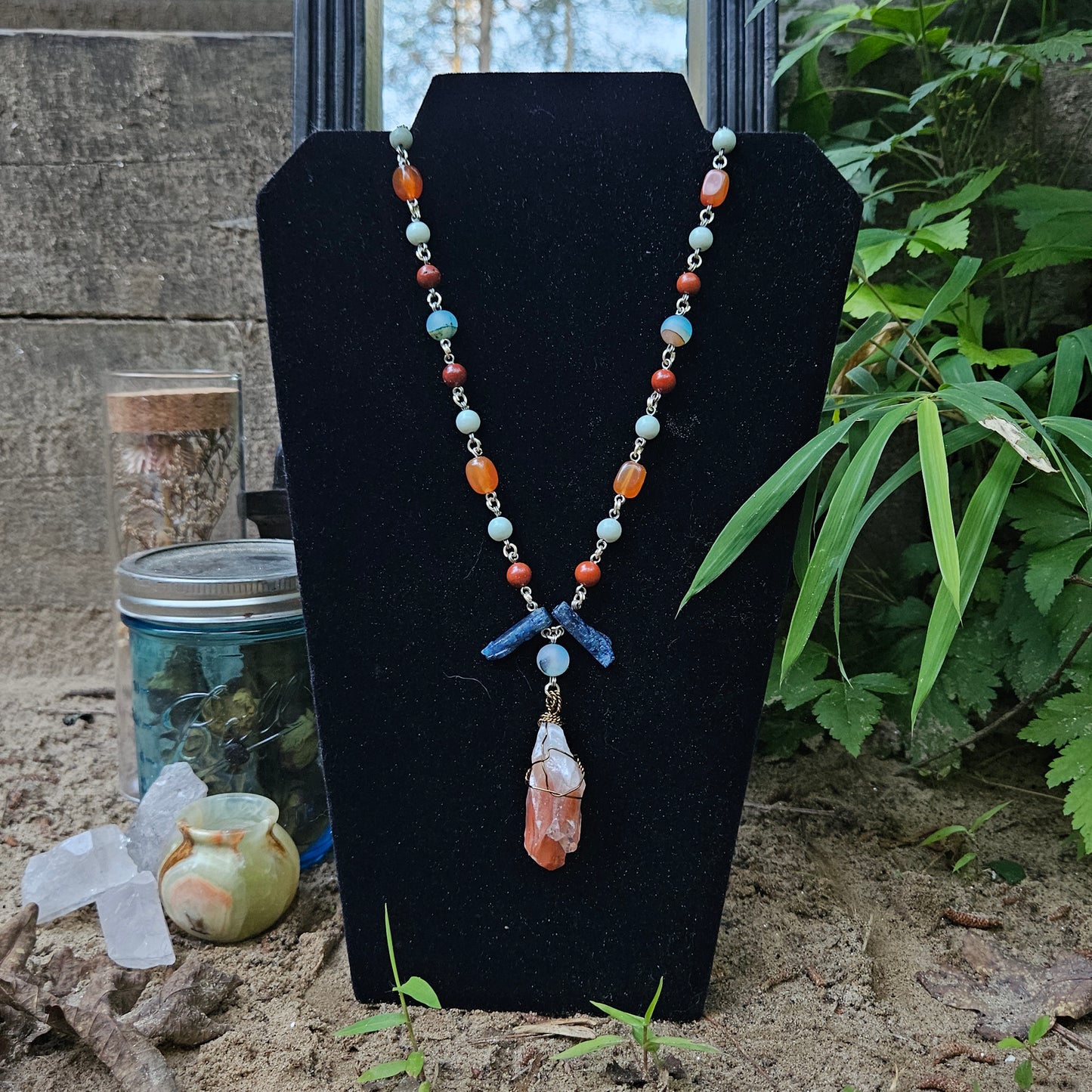 Red Calcite Statement Necklace