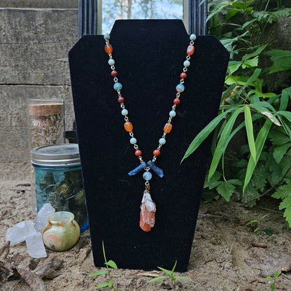 Red Calcite Statement Necklace