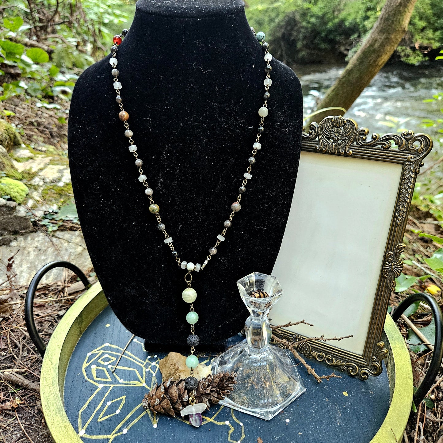 Silver Obsidian Witch's Meditation Bead Necklace