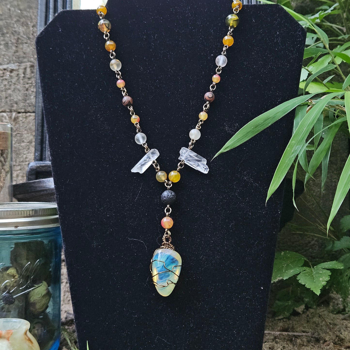 Yellow Obsidian Statement Necklace