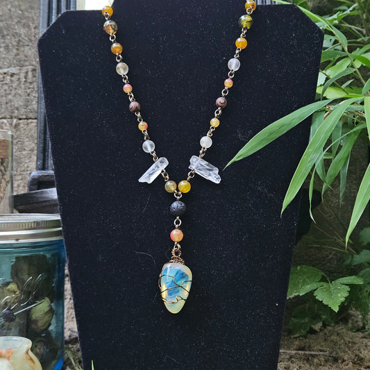 Yellow Obsidian Statement Necklace