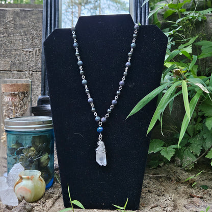 Quartz Point and Hematite Statement Necklace