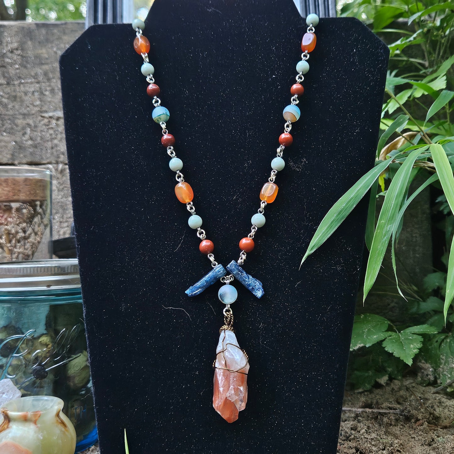 Red Calcite Statement Necklace