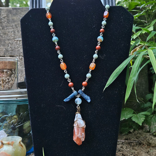 Red Calcite Statement Necklace